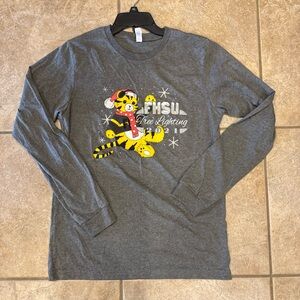 Fort Hays State University Tigers Gray Long Sleeve Tee with Festive Graphic